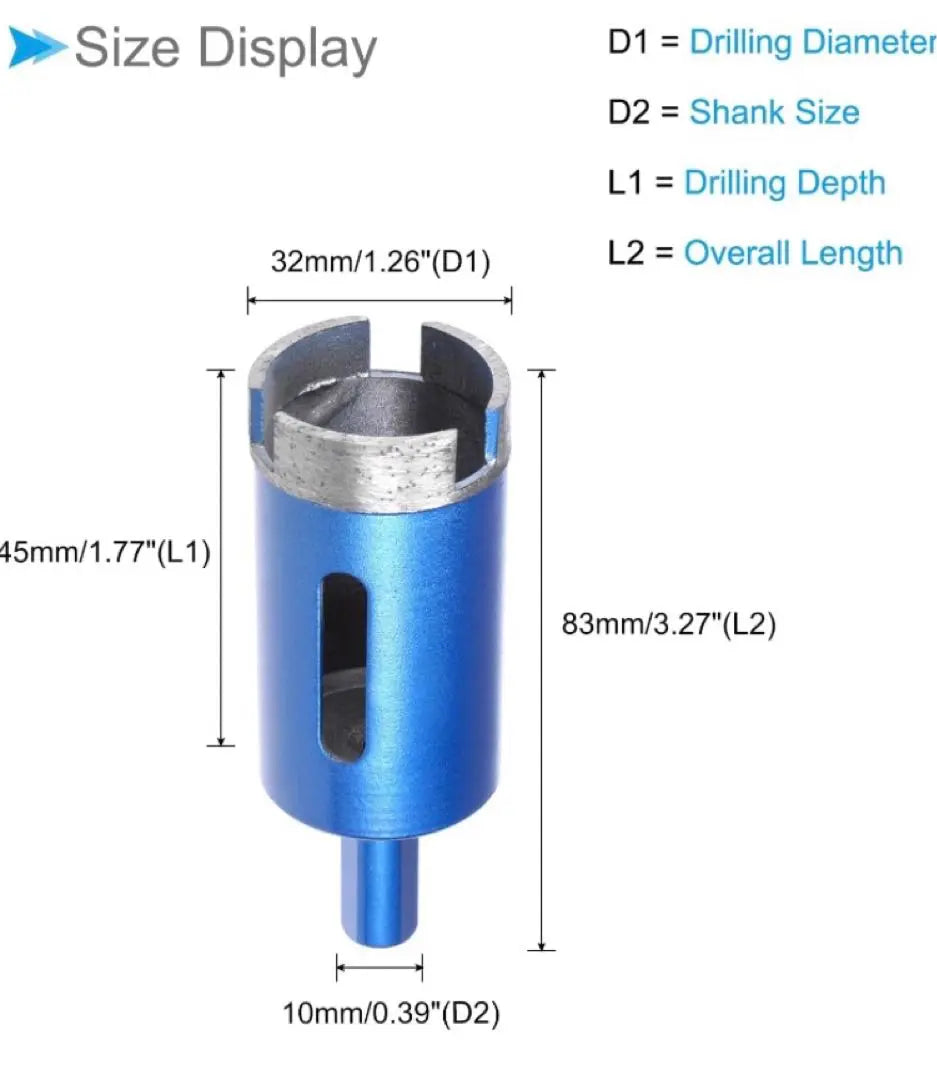 ❣️Envío el mismo día❣️ Broca de diamante de 32 mm azul, 2 piezas de diamante