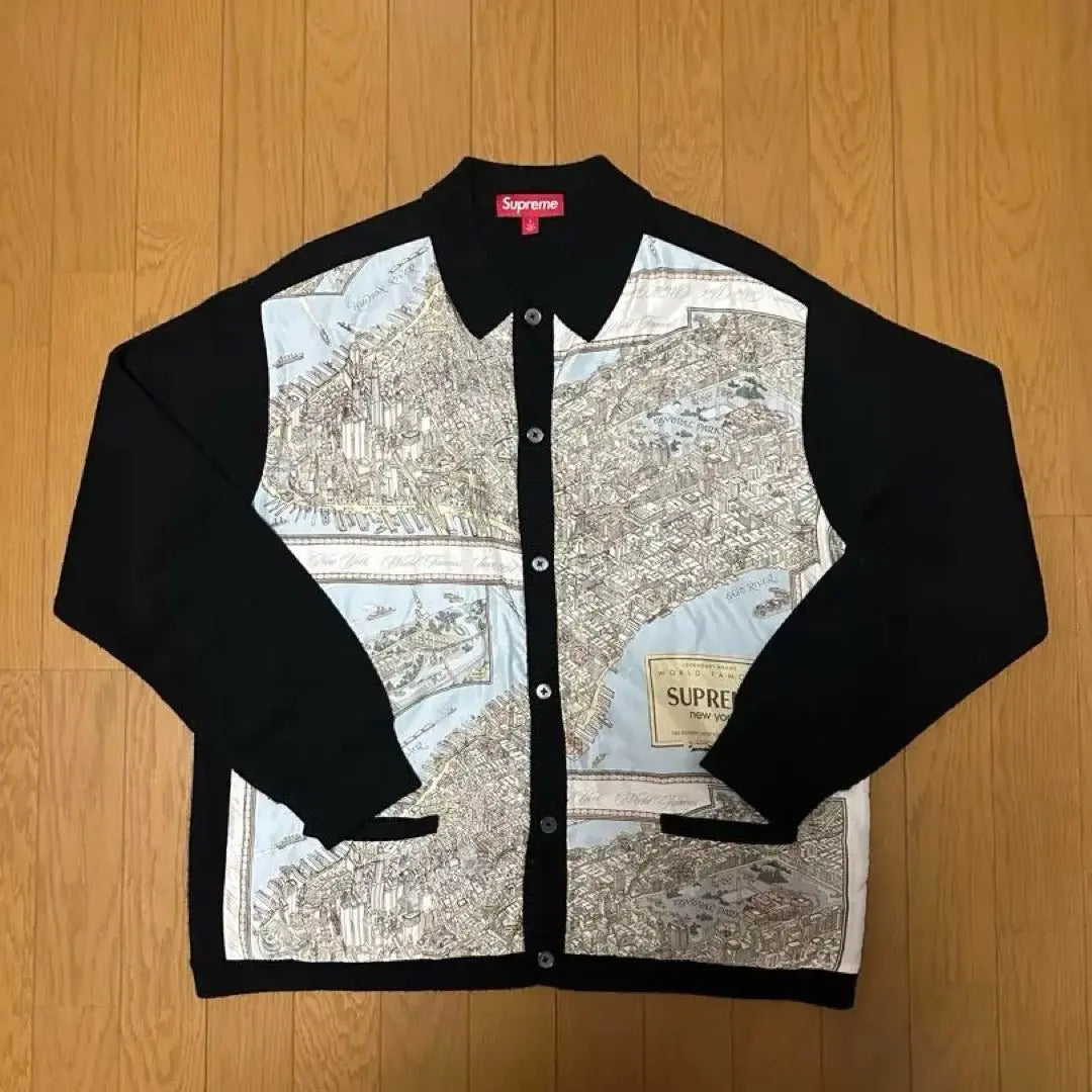 Supreme Silk Map Cardigan "Black" L size