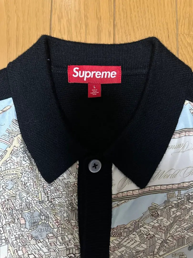 Supreme Silk Map Cardigan "Black" L size