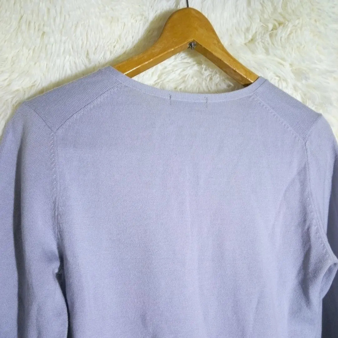 INE'D [9] Women's V-neck knit sweater long sleeves gray old clothes