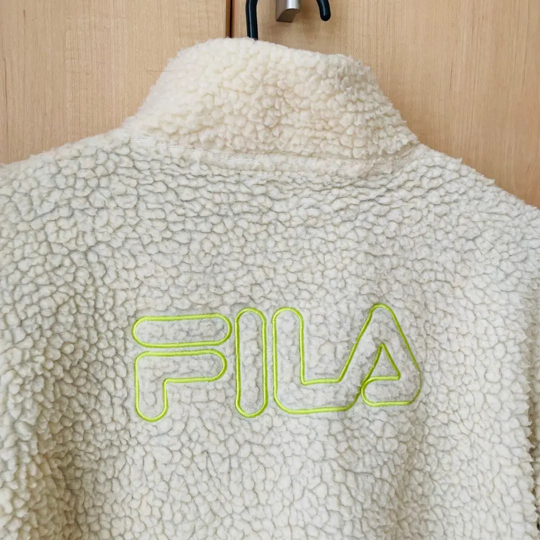 FILA×BEAMS mini Boa Half Zip Anorak Ivory