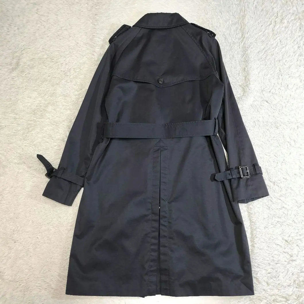 Spick and span trench coat navy coat waist belt navy blue 40