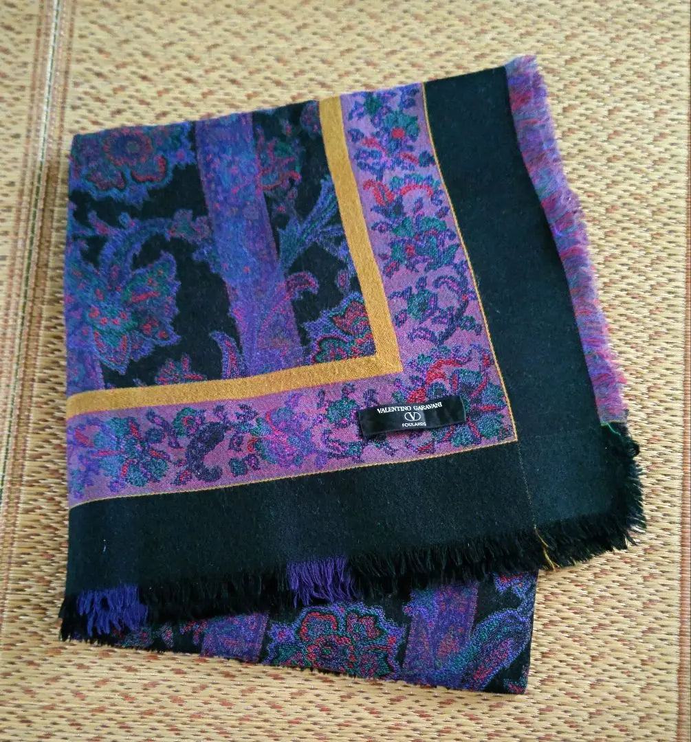 [VALENTINO GARAVANI] Blue-purple floral pattern shawl⭐️