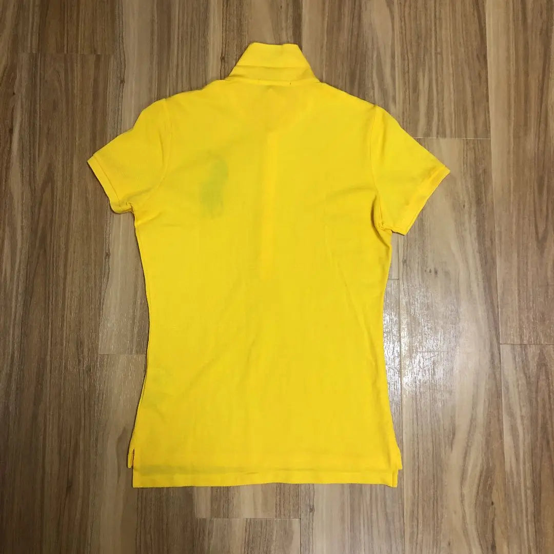 Ralph Lauren Polo Shirt Women's L Yellow Beaded Pony