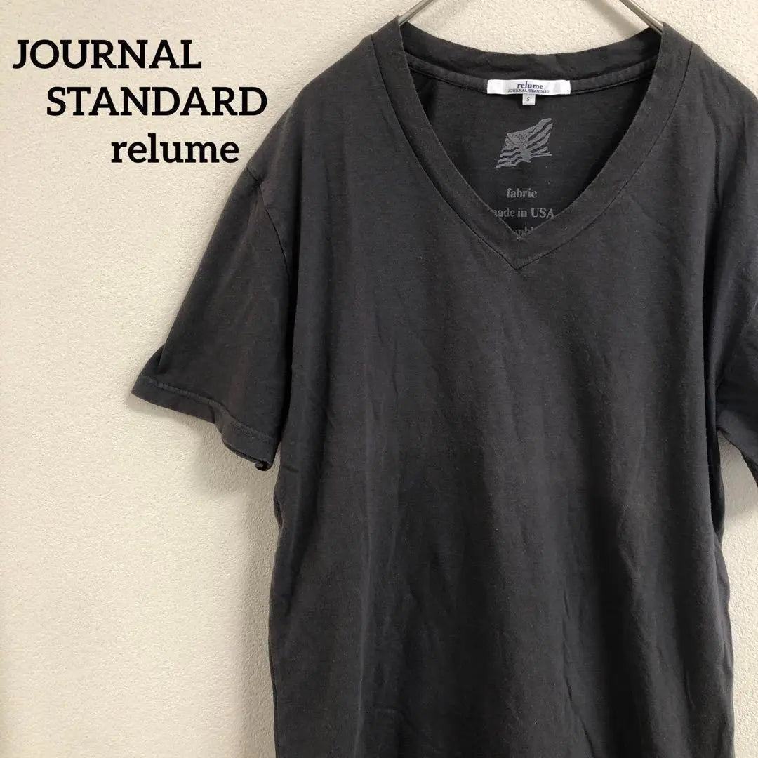 Journal Standard Relations Short Sleeve V Neck T -shirt Dark Gray Cotton 100 | ジャーナルスタンダード レリューム 半袖VネックTシャツ ダークグレー 綿100