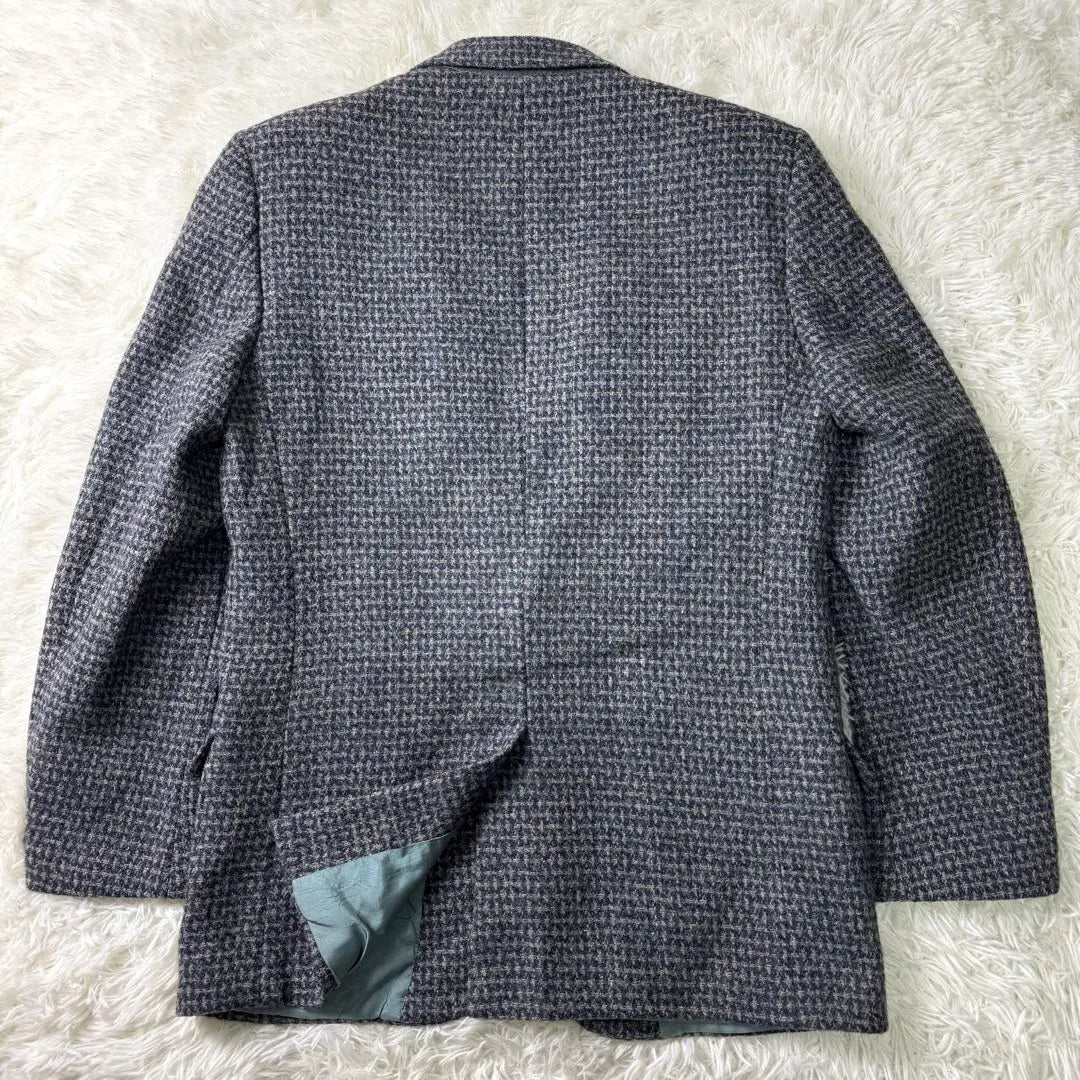 Beautiful goods ✨ Harris Tweed Tailored Jacket Blue Tweed Walnut XL equivalent | 美品✨ハリスツイード テーラードジャケット　ブルー系　ツイード　くるみ　XL相当