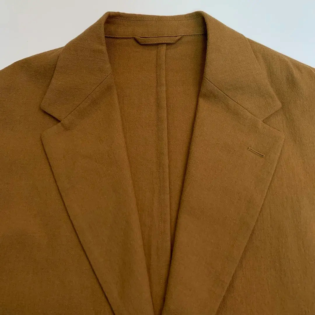 Good Condition BRACTMENT Hemp Blend Spring/Summer Tailored Jacket Camel L Size