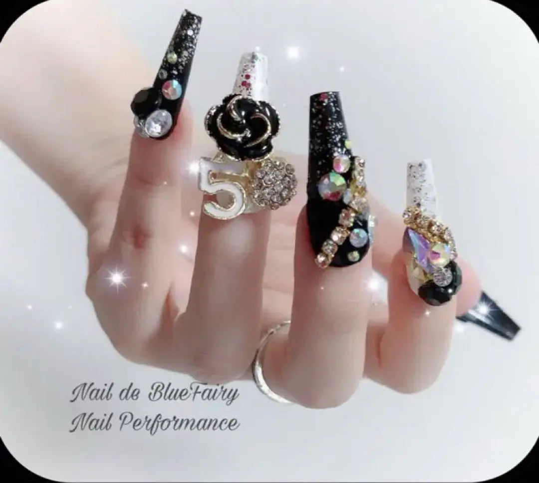 New release ✴︎One-of-a-kind item✴︎Immediate purchase priority ◎Clear glitter base Heisei Girl Yumekawa Luxury Nails