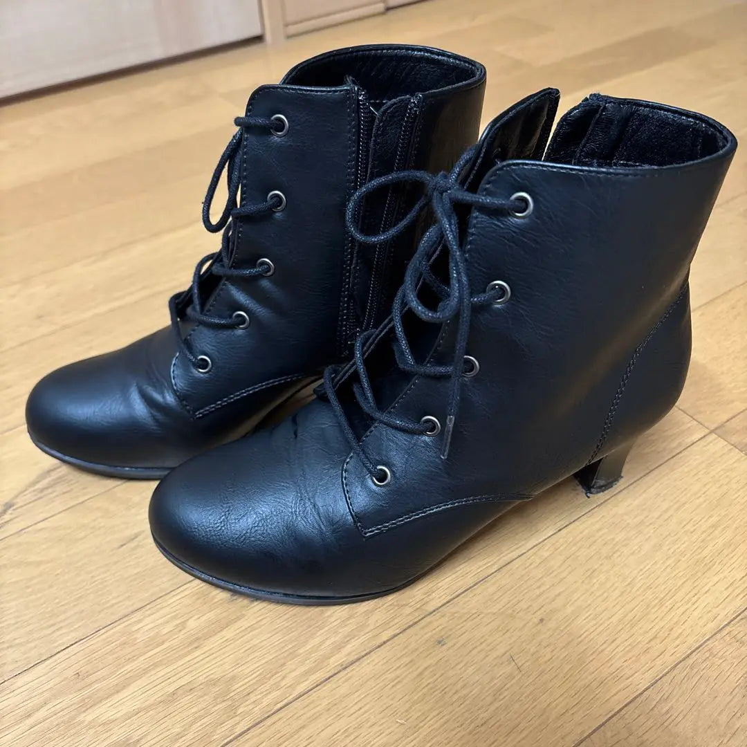 KIMONOMACHI Lace-up Boots Black Size L Hakama Graduation Ceremony