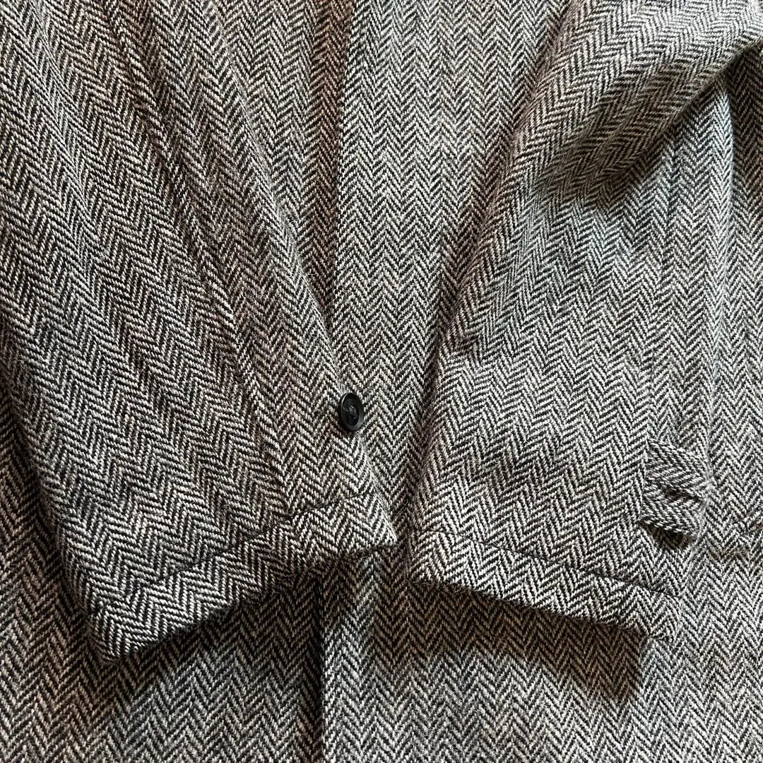 Harris Tweed Herringbone Stainless Court Gray Hyoki Epoleet