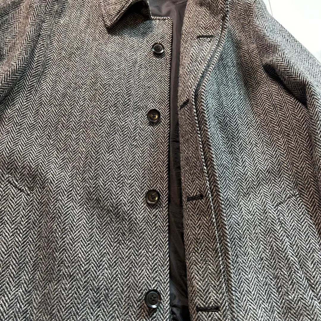 Harris Tweed Herringbone Stainless Court Gray Hyoki Epoleet