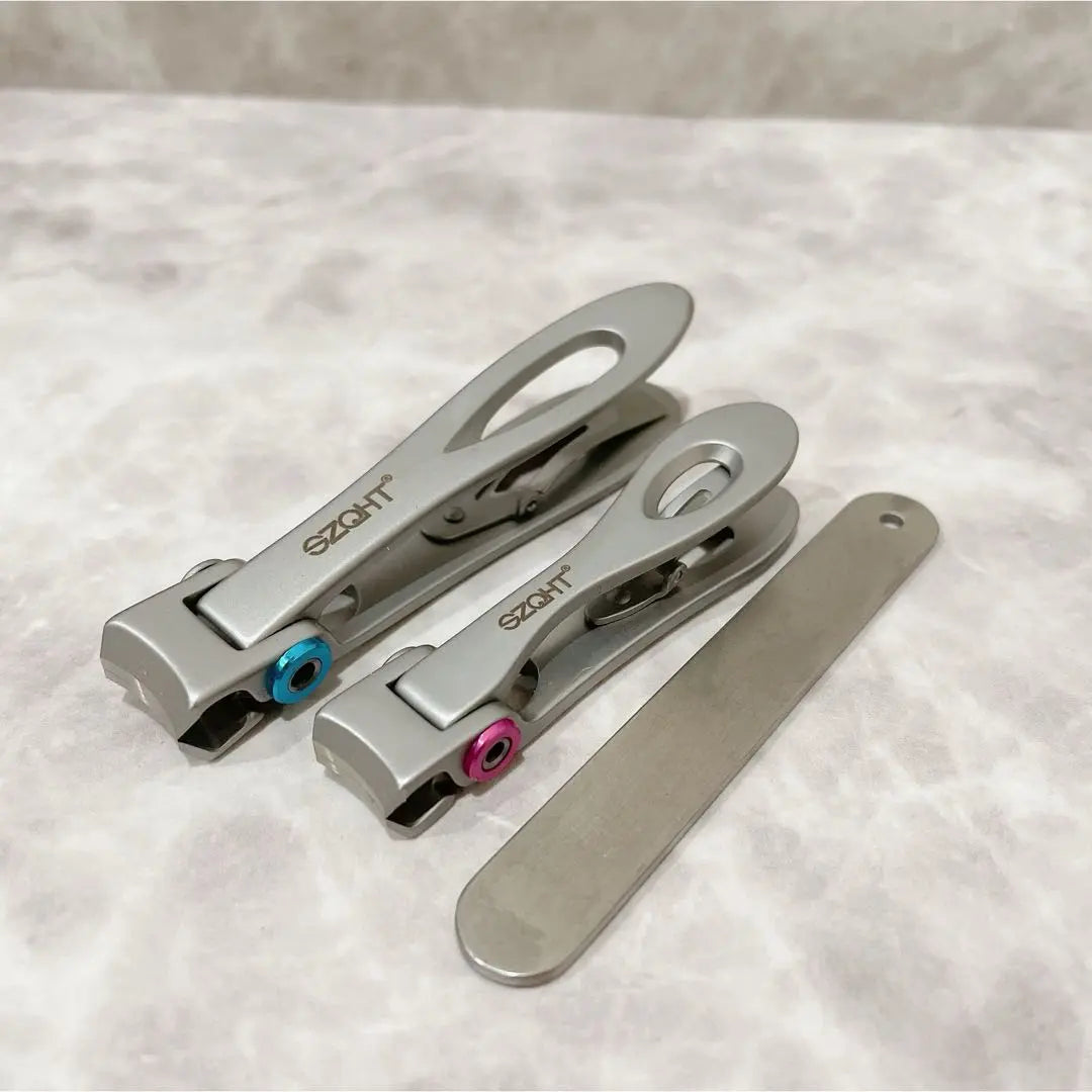 ♪2-piece set + file Nail clippers, maximum 15mm blade opening, excellent sharpness, for hands and toes