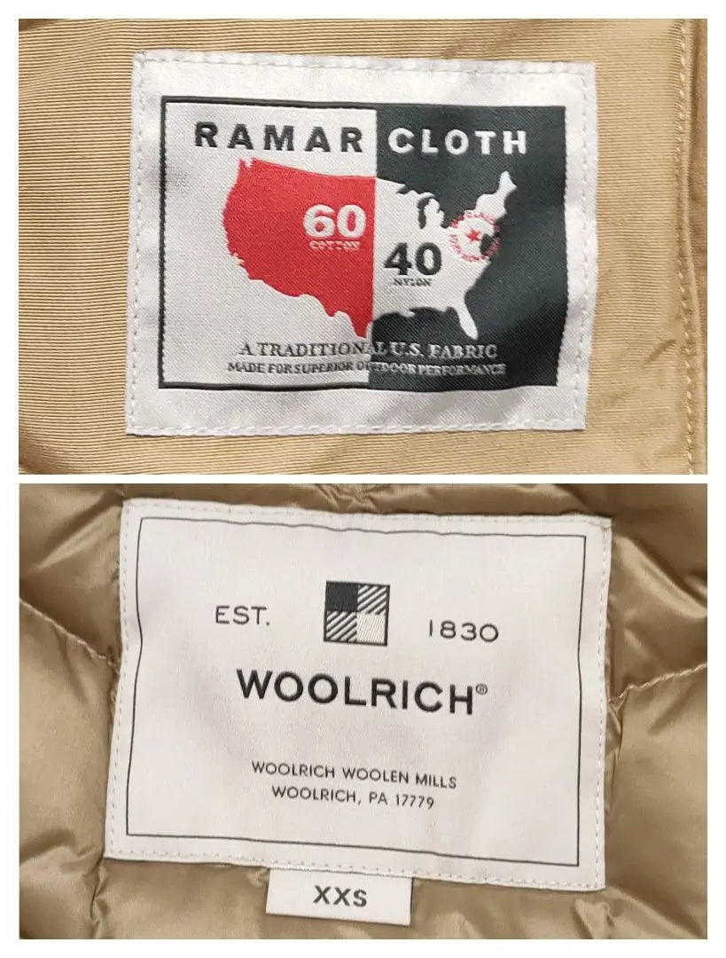 Nuevo ✨ Abrigo de plumón Woolrich Bow Bridge 3WAY Piel de conejo beige | 新品✨ウールリッチ ボウブリッジ 3wayダウンコート ベージュ ラビットファー