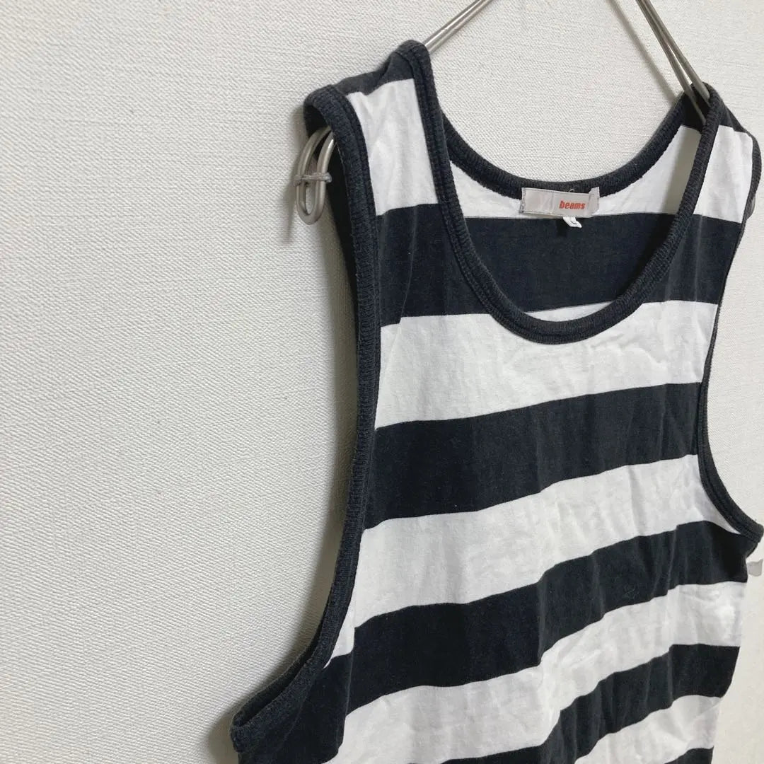 beams beams non-sleeve tank top border L size