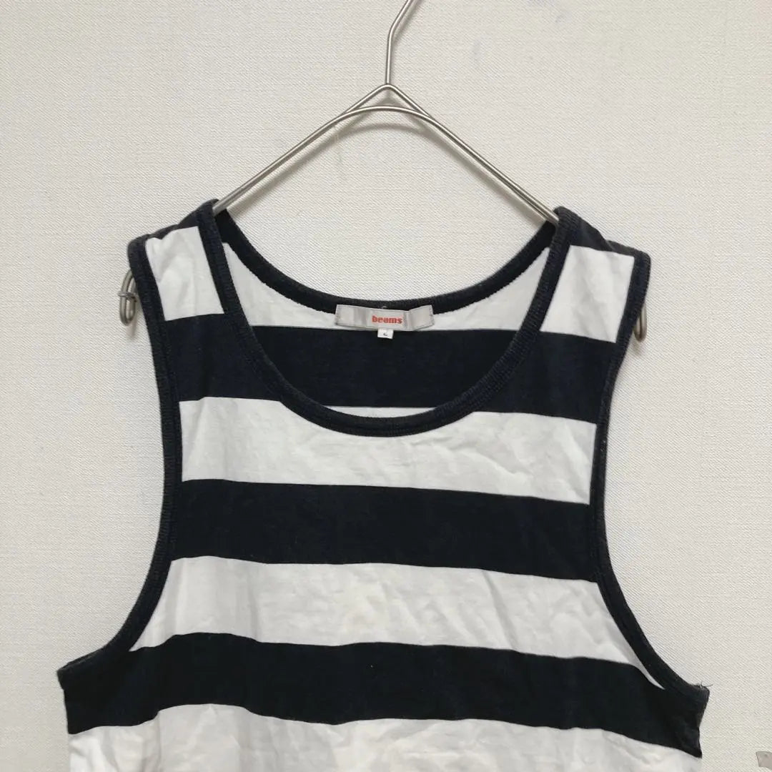 beams beams non-sleeve tank top border L size