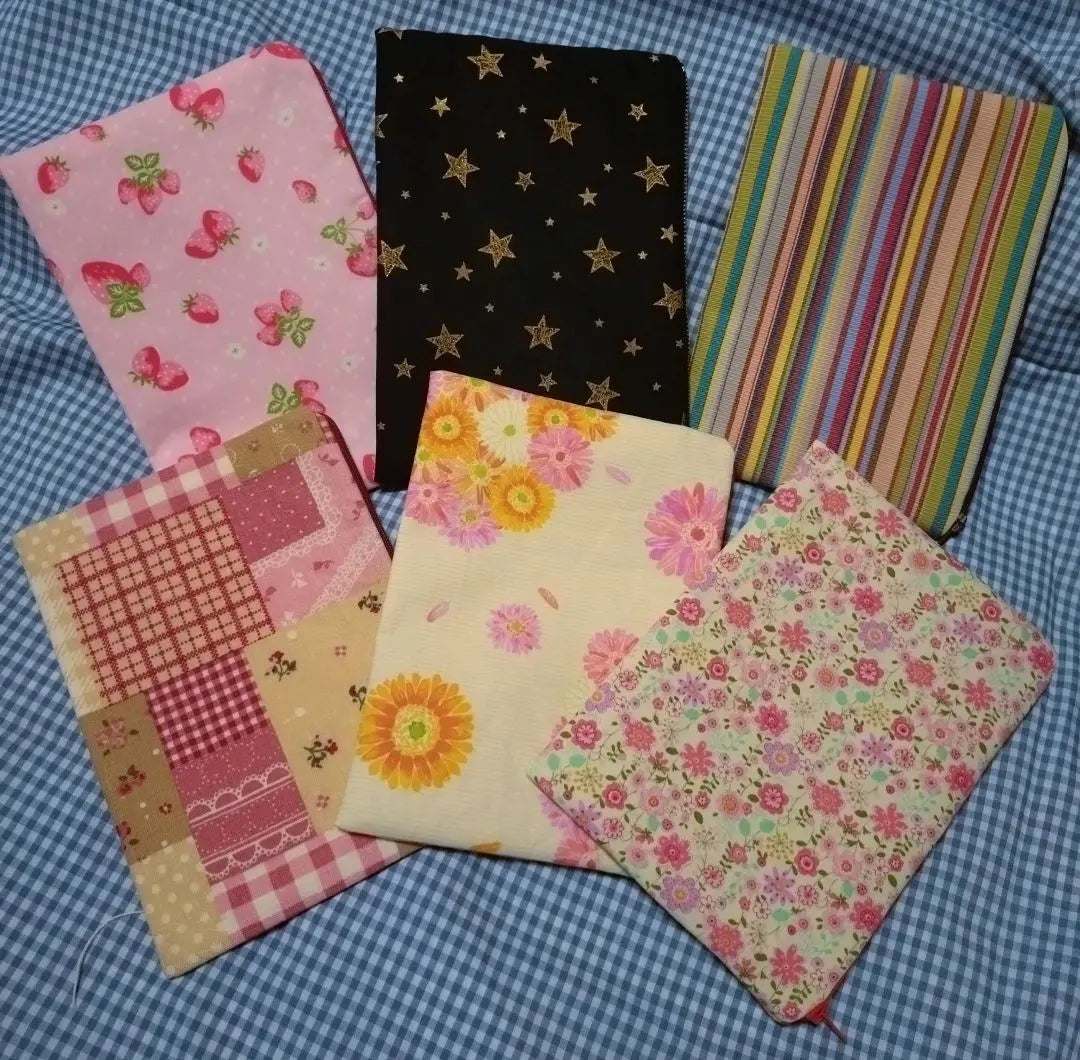 Handmade flat pouch set of 6