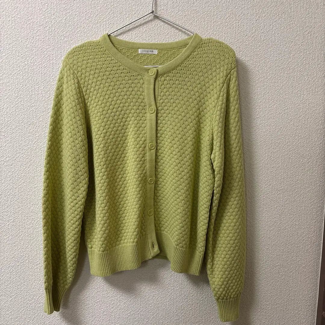 Light green braid cardigan | ライトグリーン編み込みカーディガン