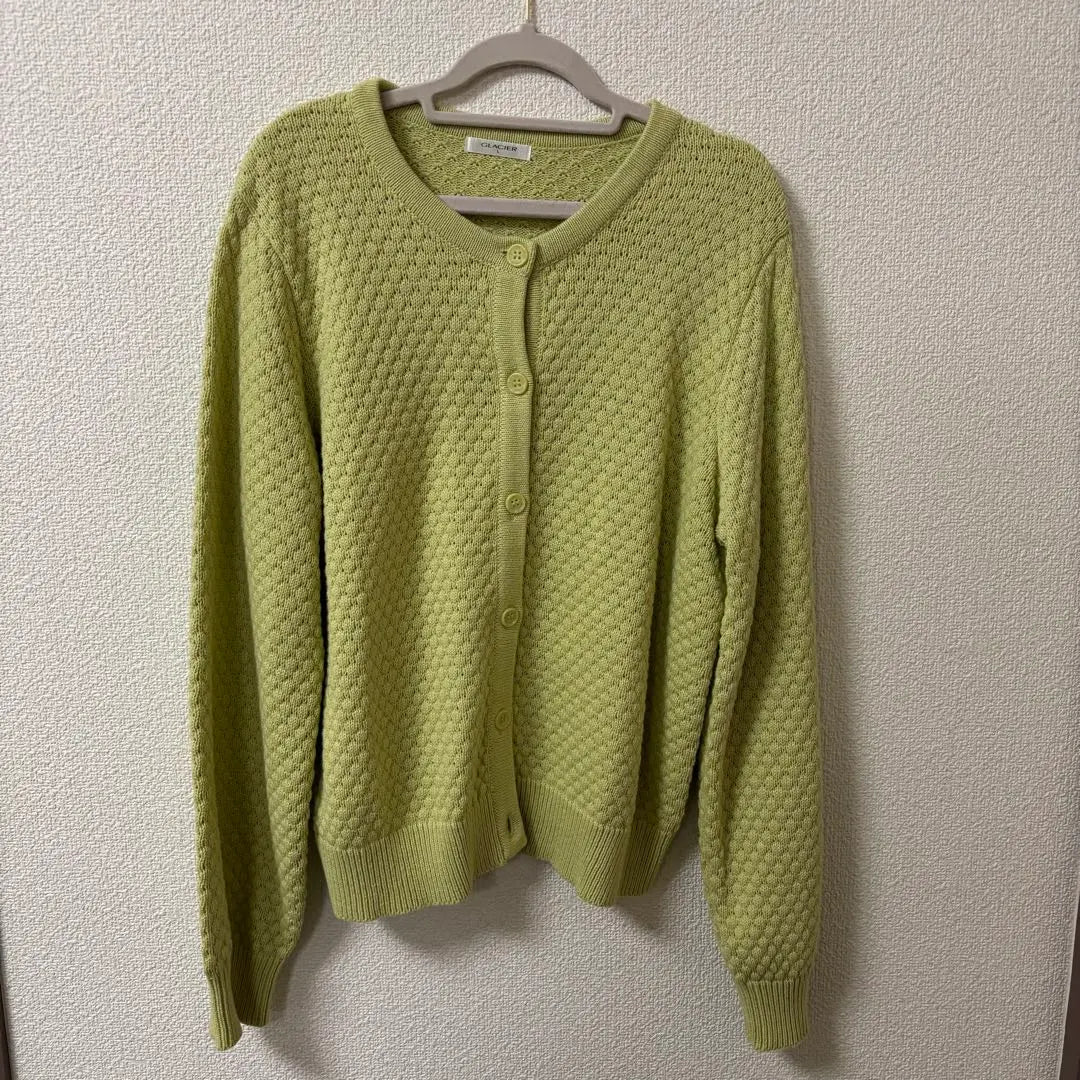 Light green braid cardigan | ライトグリーン編み込みカーディガン