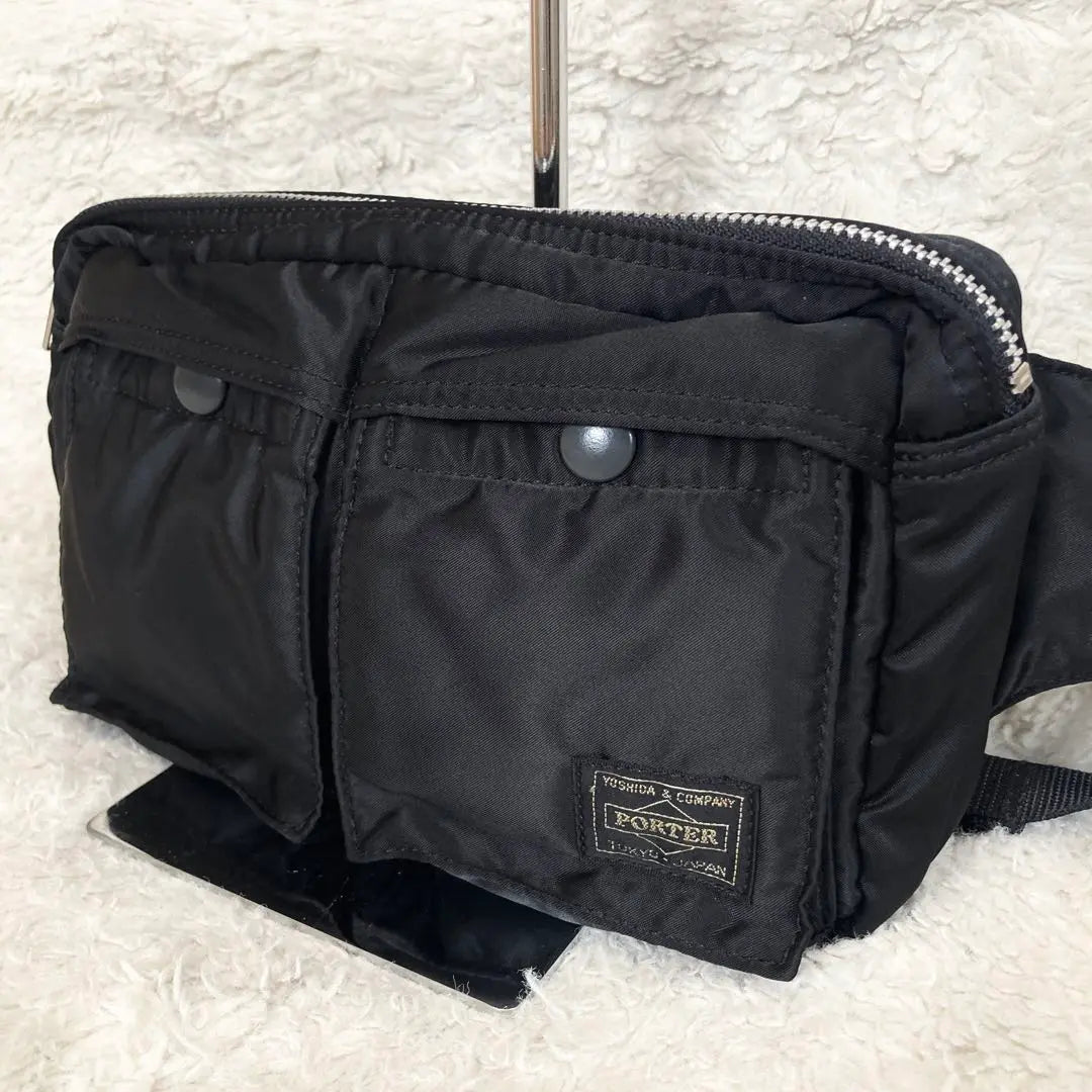 [Extremadamente hermosa] PORTER Yoshida Bolsa de cintura Bolsa de tanque Negro Unisex