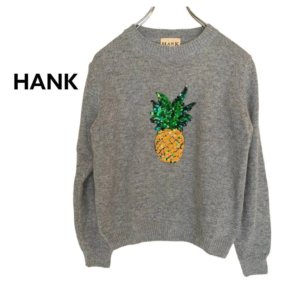 S1484 [HANK] Women's knit pineapple pattern sequins unique