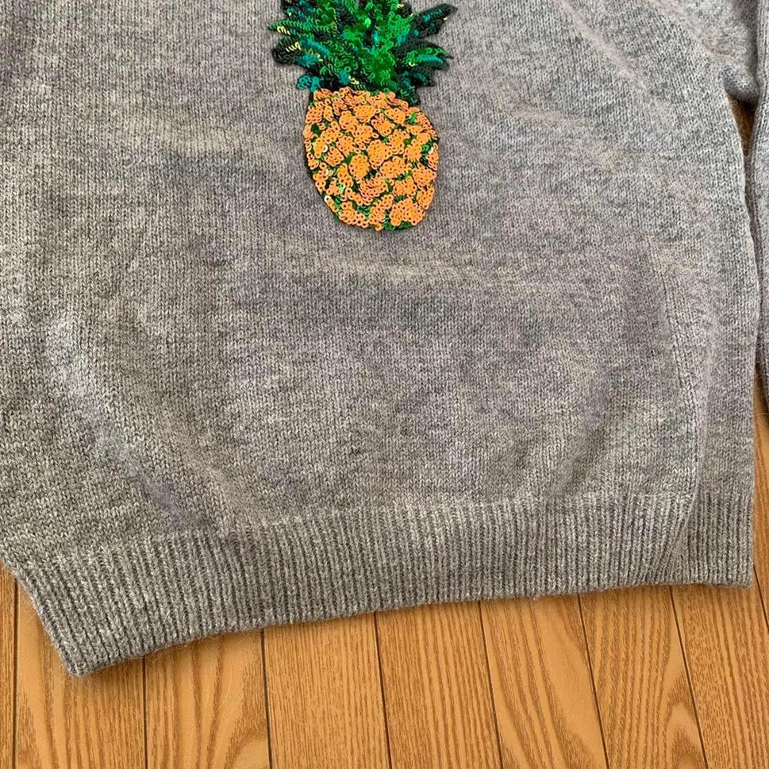 S1484 [HANK] Women's knit pineapple pattern sequins unique