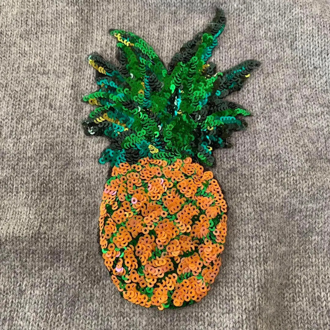 S1484 [HANK] Women's knit pineapple pattern sequins unique