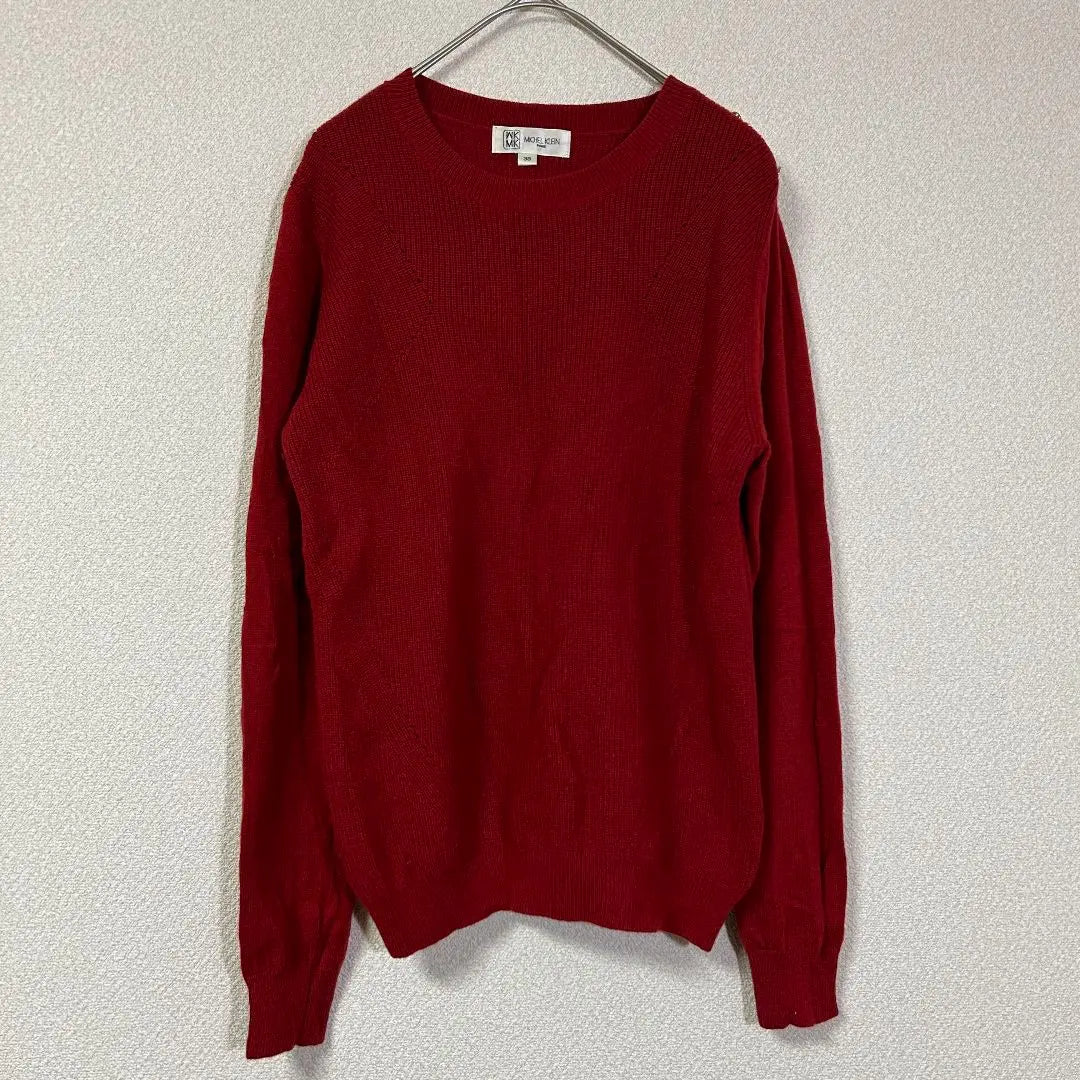 Michel Clan Wool Cashmere Blend Knit Sweater 38 Red Long Sleeves M3329