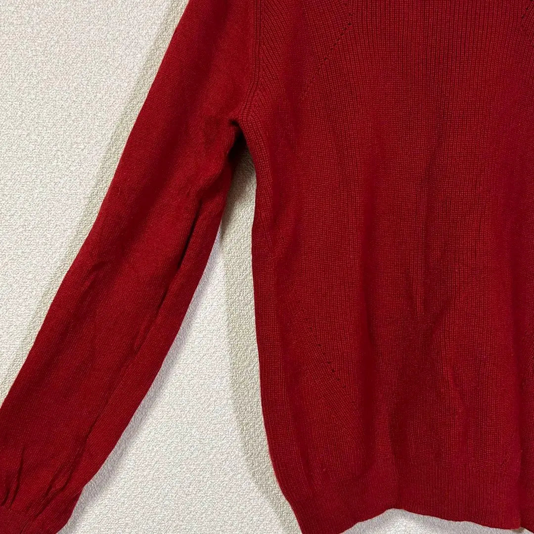 Michel Clan Wool Cashmere Blend Knit Sweater 38 Red Long Sleeves M3329