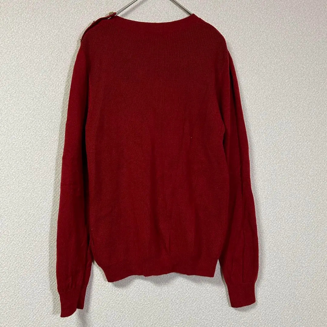 Michel Clan Wool Cashmere Blend Knit Sweater 38 Red Long Sleeves M3329