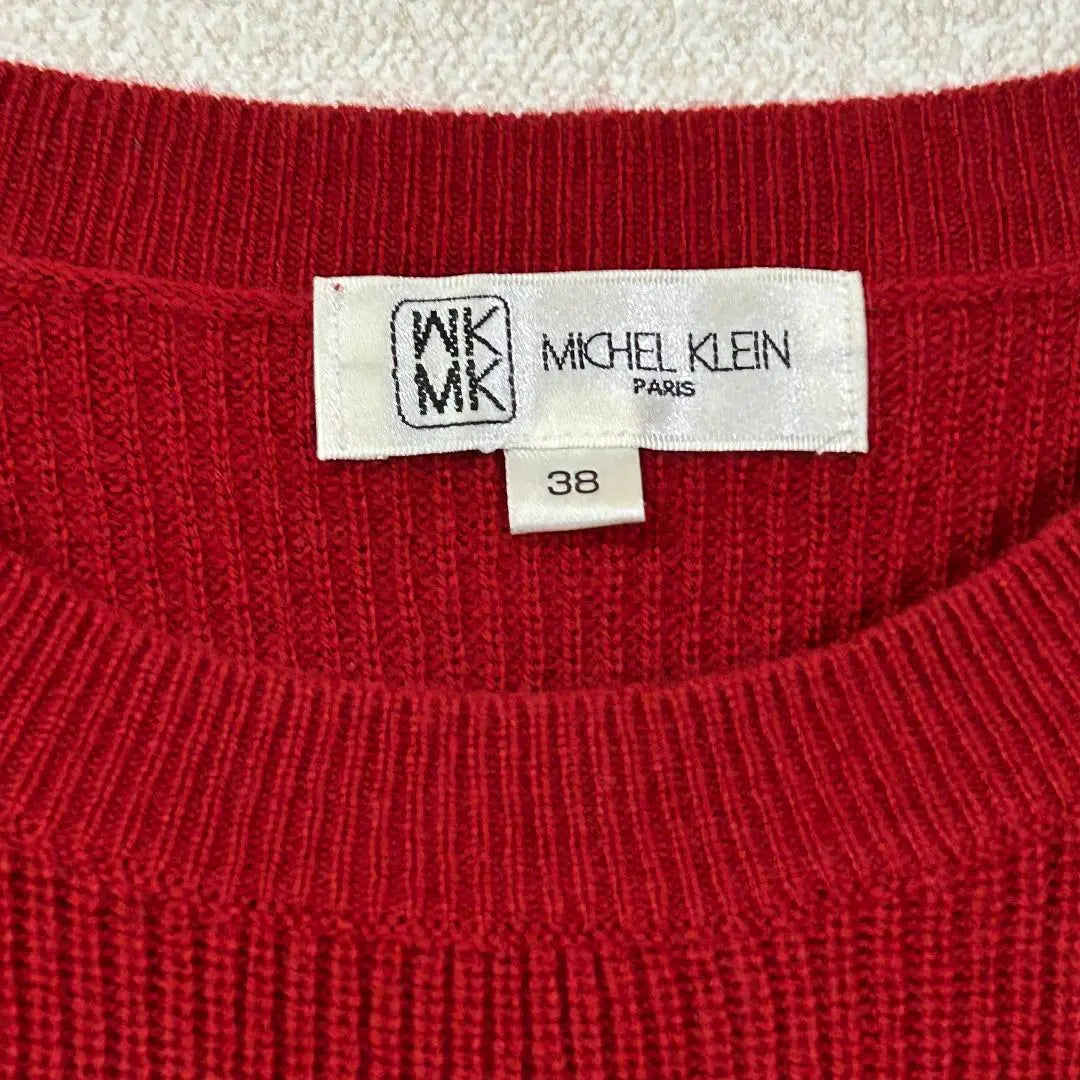 Michel Clan Wool Cashmere Blend Knit Sweater 38 Red Long Sleeves M3329