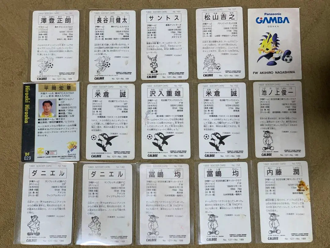 Juego de 15 cartas de la J League