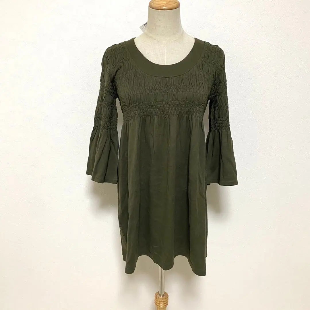 New tag with hash ash peplum sleeve tunic moss green L size | 新品タグ付き ハッシュアッシュ ペプラム袖 チュニック モスグリーン Lサイズ