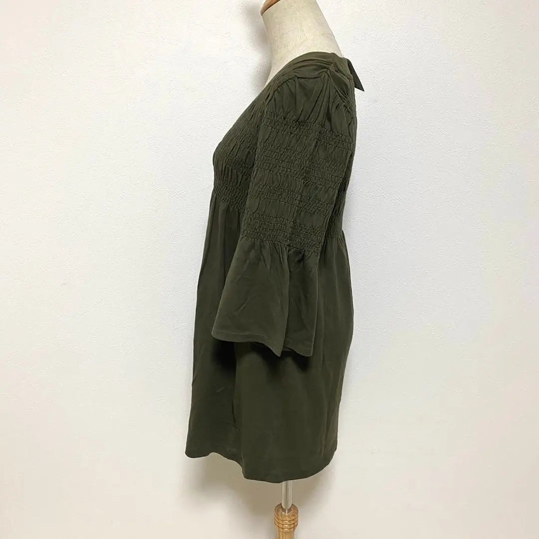 New tag with hash ash peplum sleeve tunic moss green L size | 新品タグ付き ハッシュアッシュ ペプラム袖 チュニック モスグリーン Lサイズ