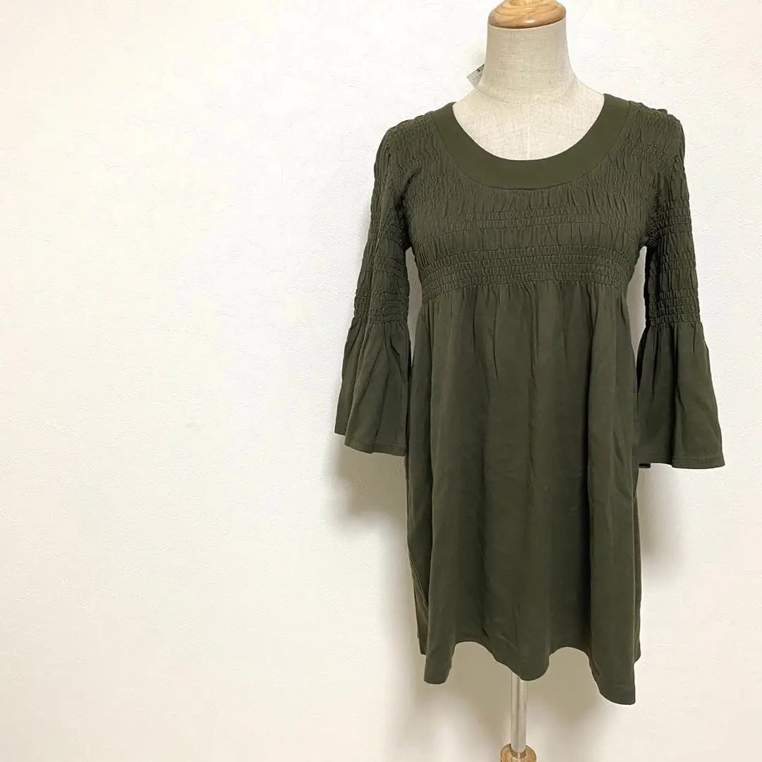 New tag with hash ash peplum sleeve tunic moss green L size | 新品タグ付き ハッシュアッシュ ペプラム袖 チュニック モスグリーン Lサイズ