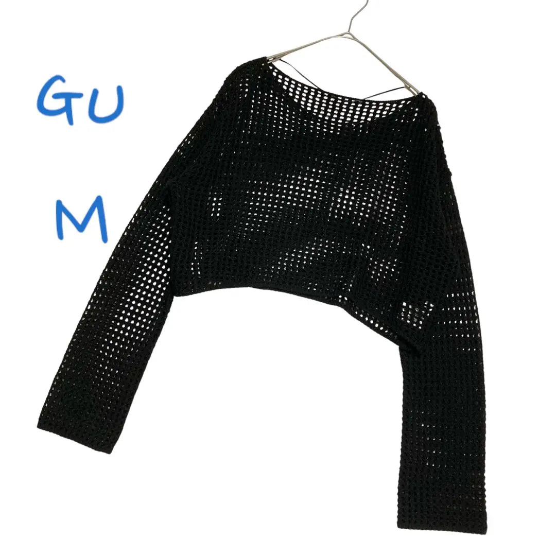 GU Mesh Sweater Cropped Length M Size Black