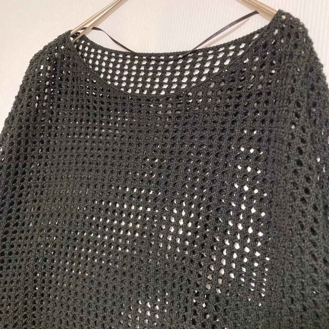 GU Mesh Sweater Cropped Length M Size Black