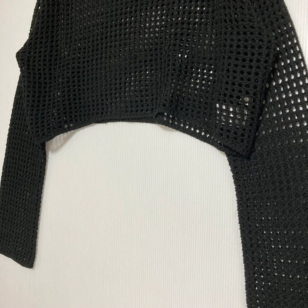 GU Mesh Sweater Cropped Length M Size Black