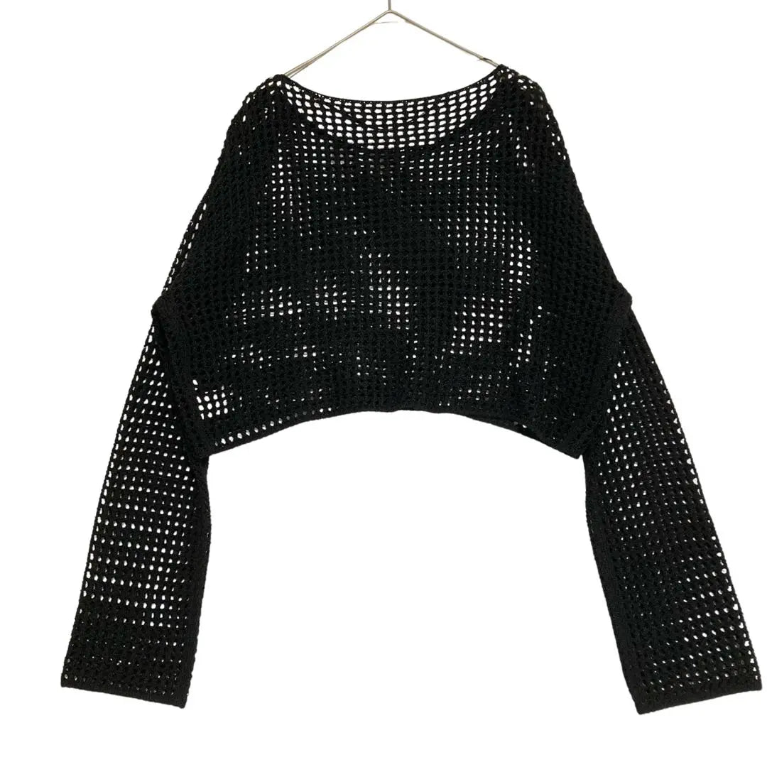 GU Mesh Sweater Cropped Length M Size Black