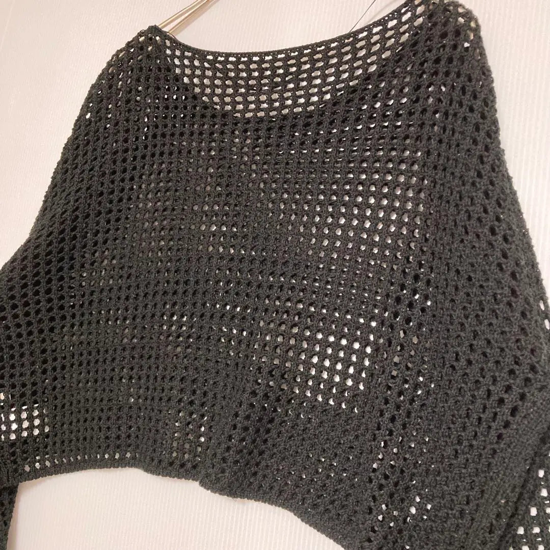 GU Mesh Sweater Cropped Length M Size Black