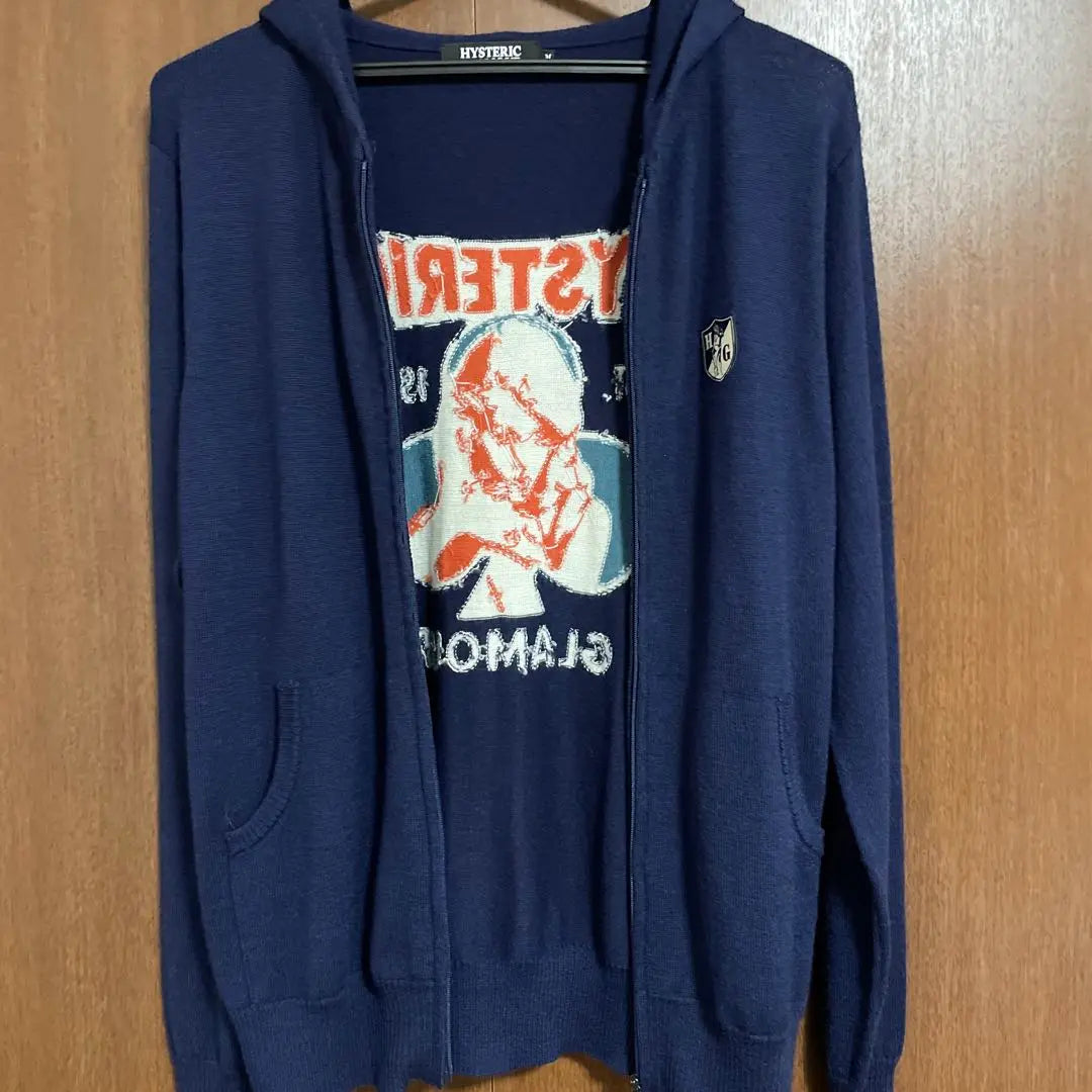 Super beautiful condition/HYSTERIC GLAMOUR Navy Knit Parka M