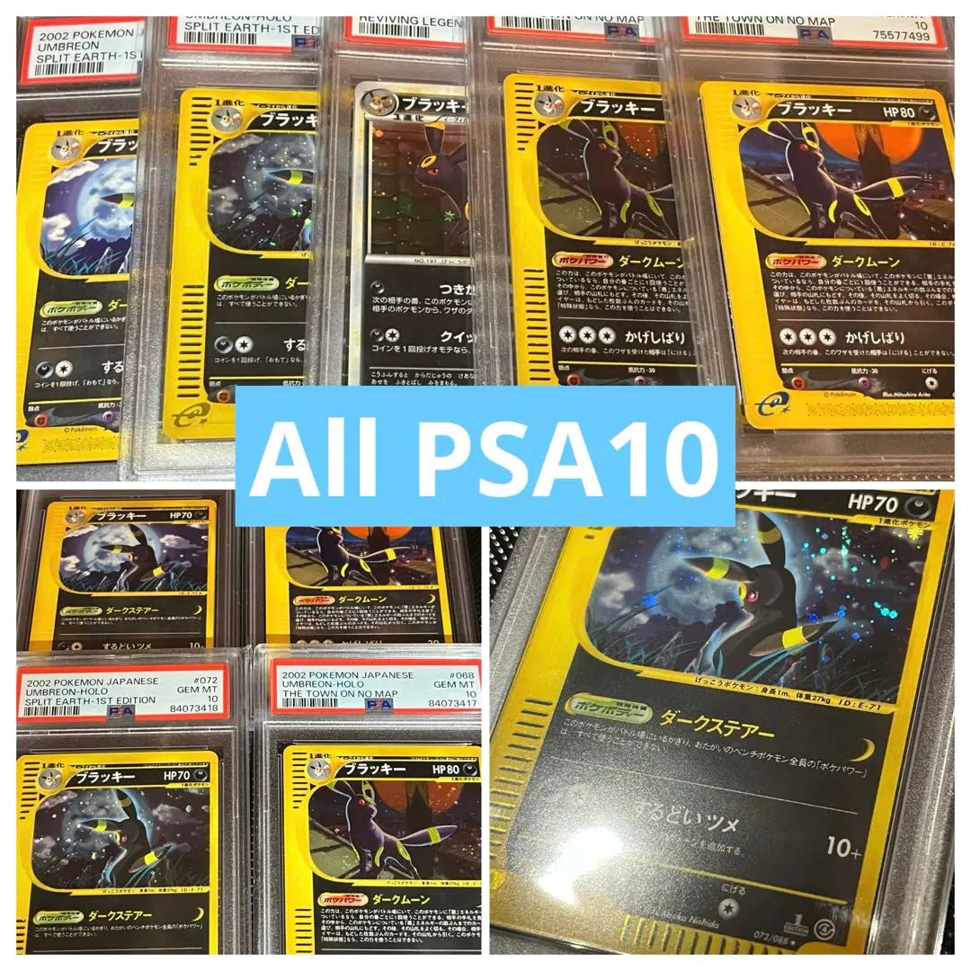 PSA10 Blacky Juego de 5 piezas Umbreon /PSA Pokémon e