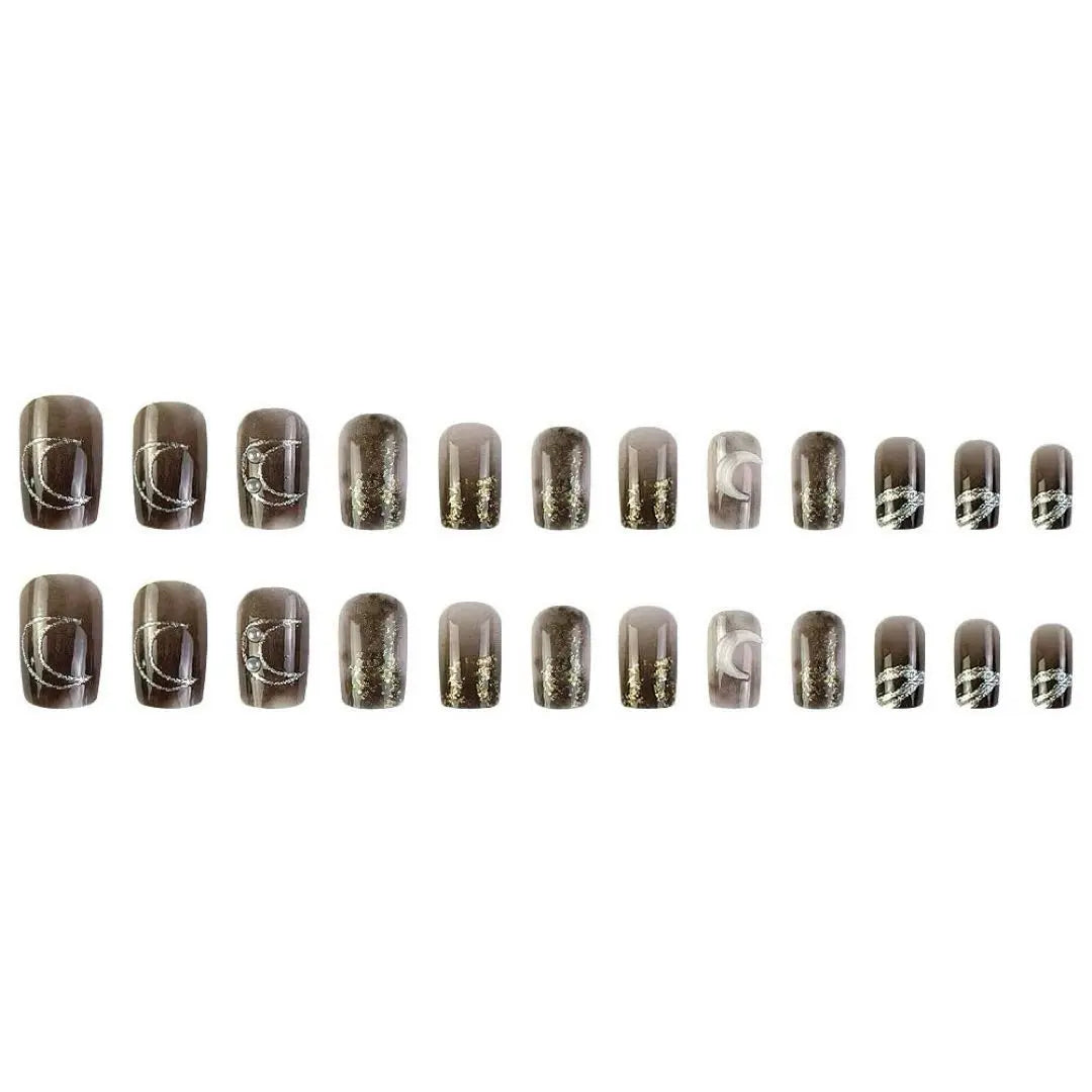 24-piece nail sticker set, handmade fake nails