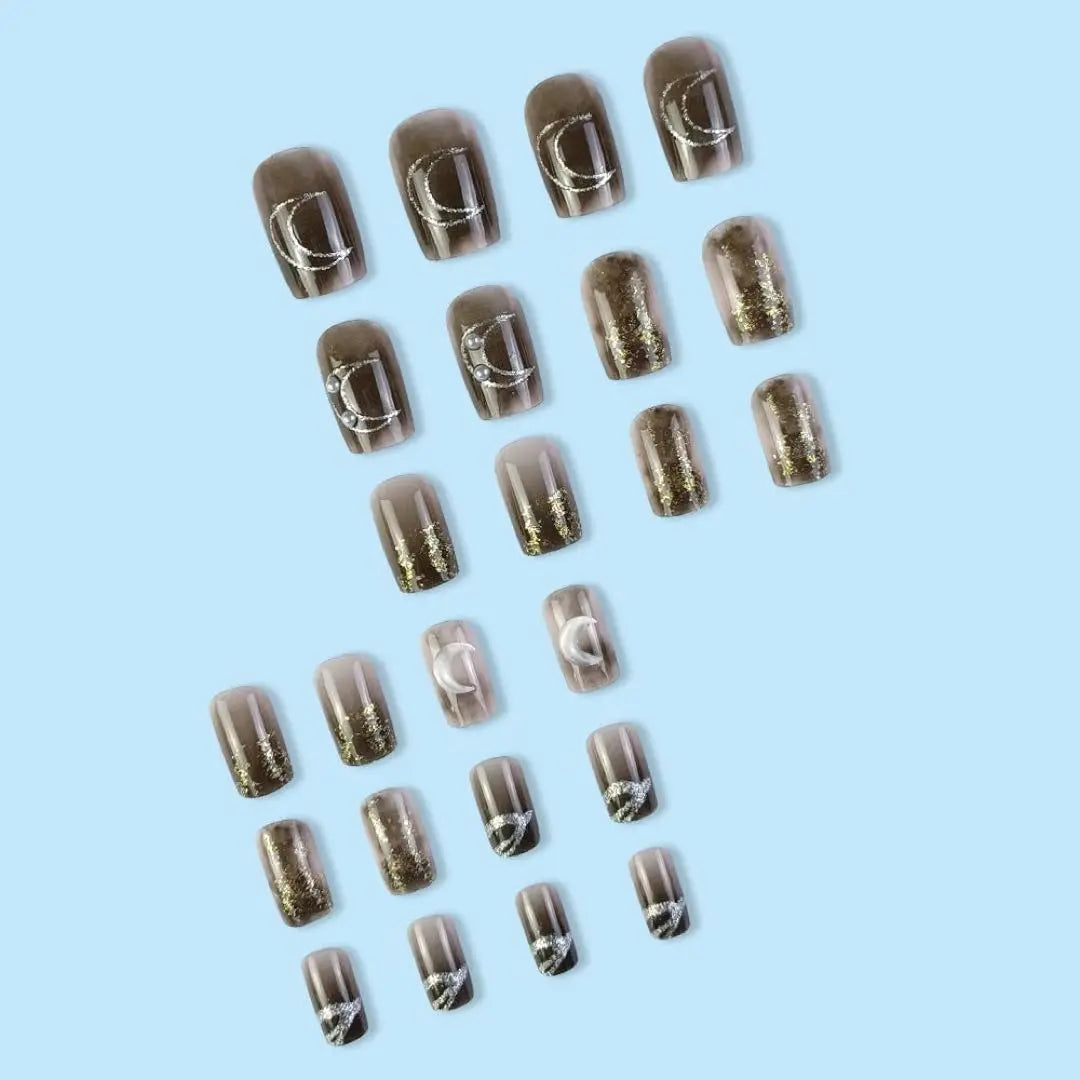 24-piece nail sticker set, handmade fake nails