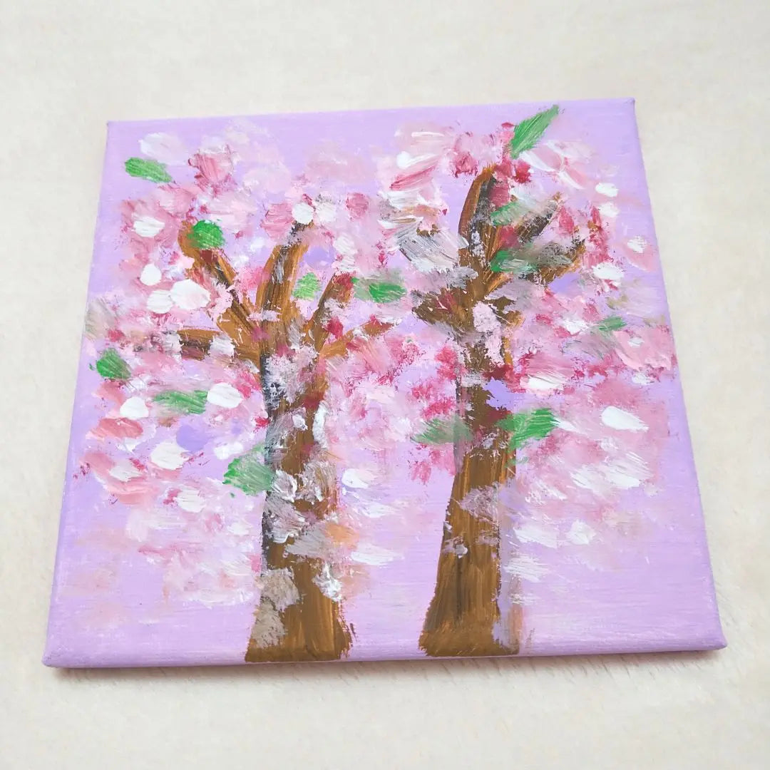 Cherry blossom tree abstract painting