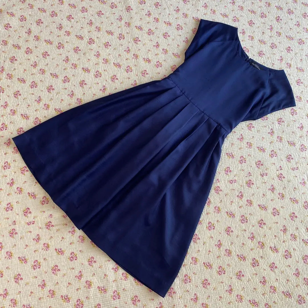 Green Label Dress 36 Ribbon Wedding Dark Blue Near Unused DMW