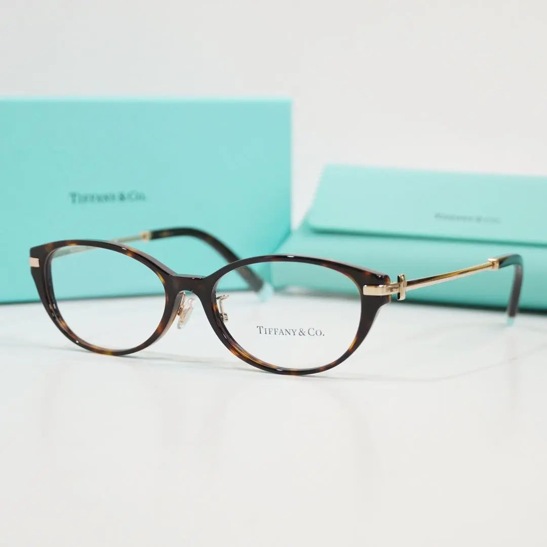 Brand new, unused Tiffany brown eyeglass frame, gold, TIFFANY&CO