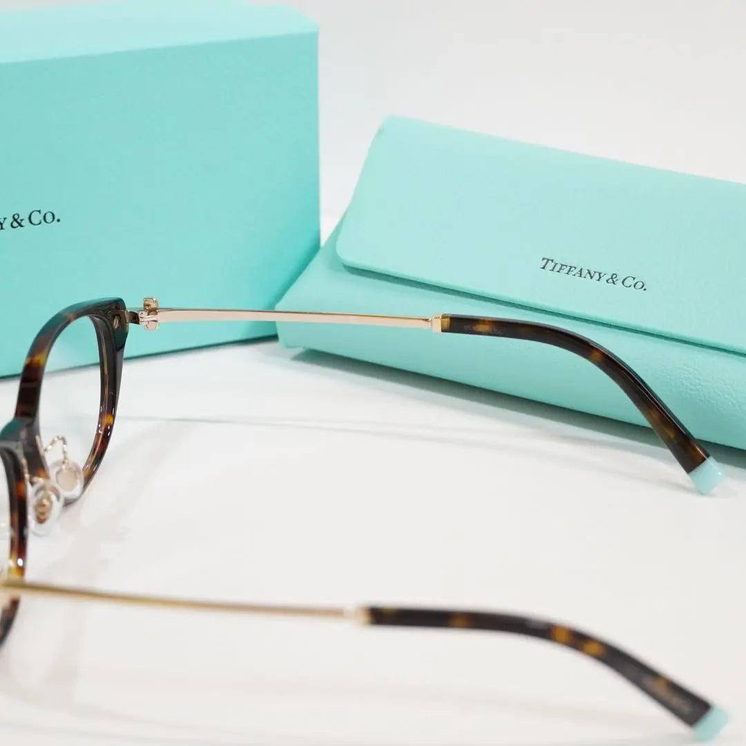 Brand new, unused Tiffany brown eyeglass frame, gold, TIFFANY&CO