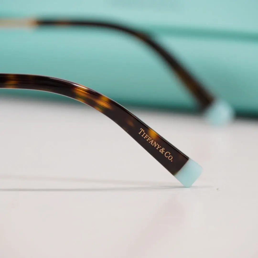 Brand new, unused Tiffany brown eyeglass frame, gold, TIFFANY&CO