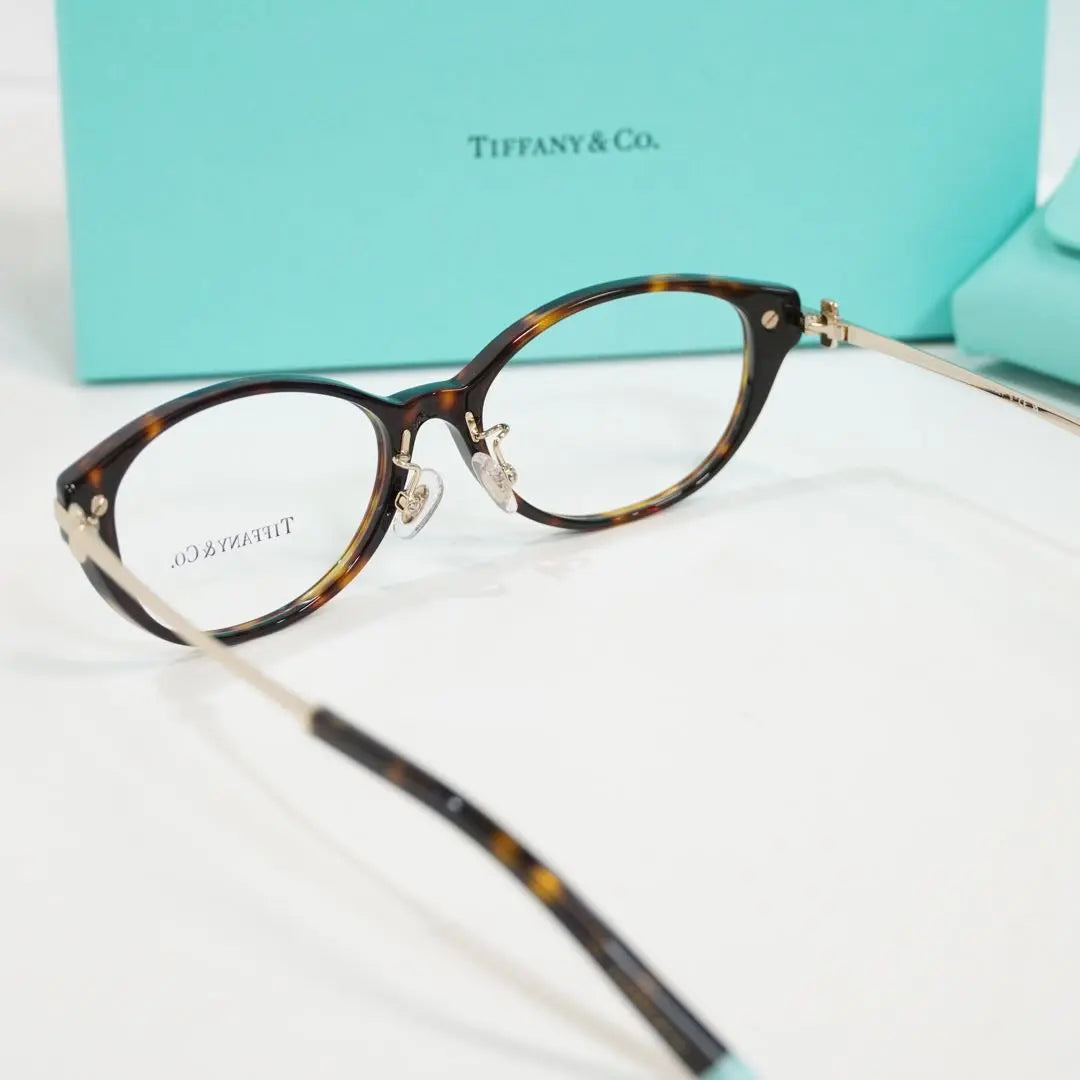 Brand new, unused Tiffany brown eyeglass frame, gold, TIFFANY&CO