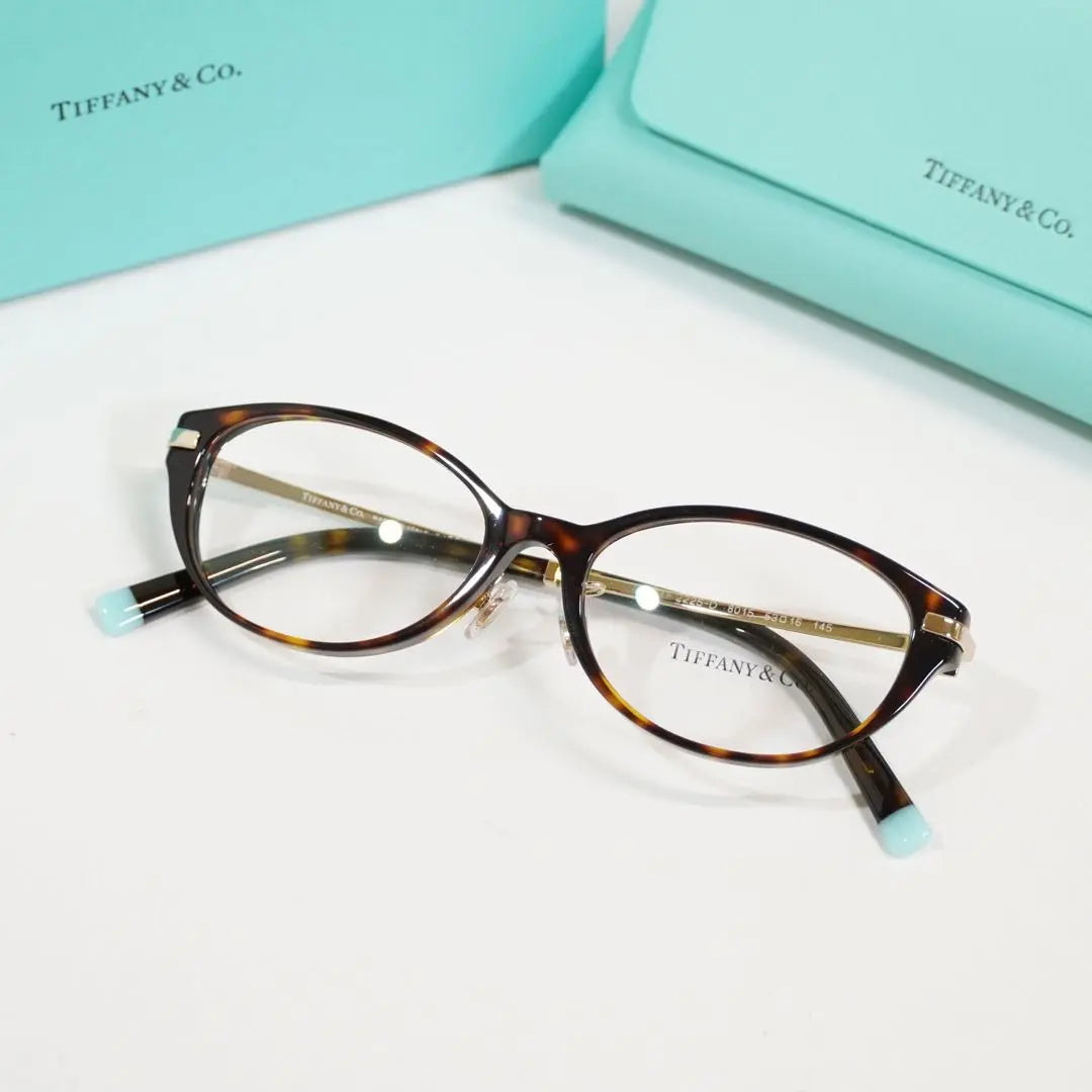 Brand new, unused Tiffany brown eyeglass frame, gold, TIFFANY&CO